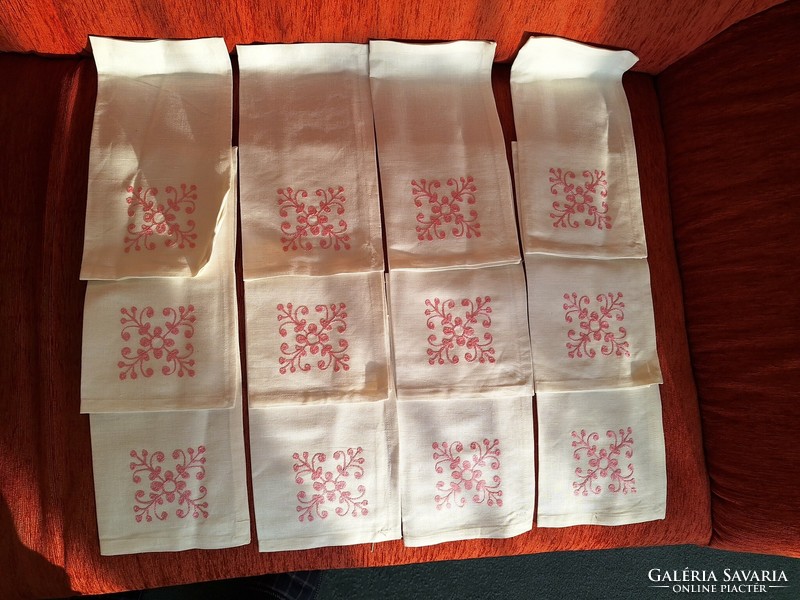 12 never used embroidered napkins for the festive table