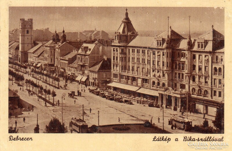 C - 244 running postcard Debrecen - bull hostel 1947 (weinstock photo)