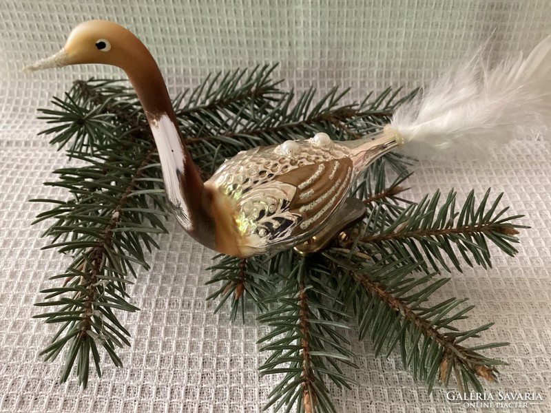 Üveg csipeszes madár karácsonyfadísz