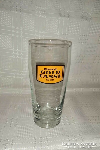 GOLD FASSL sörös üvegpohár, magassága 17,5 cm (A7)