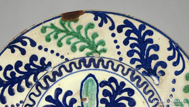 1Q078 beautiful antique Transylvanian ceramic bowl wall plate 23.7 Cm