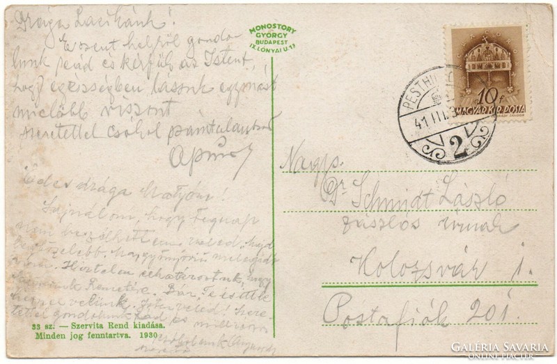 C - 284  Futott képeslap  Mária-Remete 1930 (Monostory fotó)