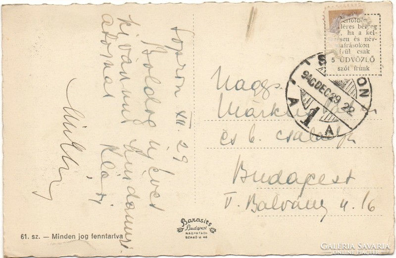 C - 292 printed postcard Sopron - details 1940 (barasits photo)