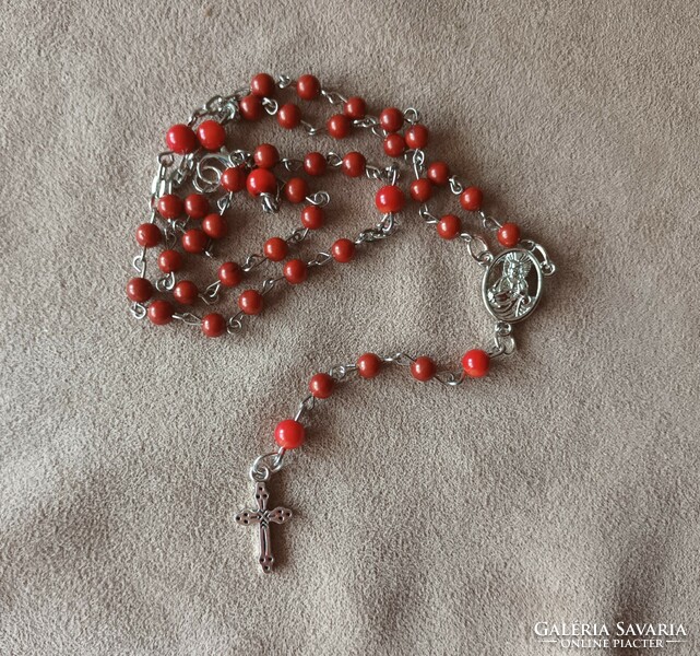 Rosary made of coral mineral