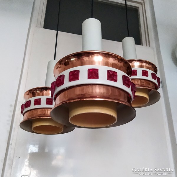 Retro - space age 3-burner chandelier from 1975