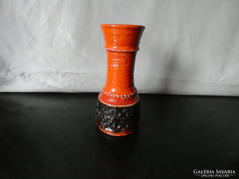 Jasba orange/brown vase West German vase with model number n 101 11 20 1960.
