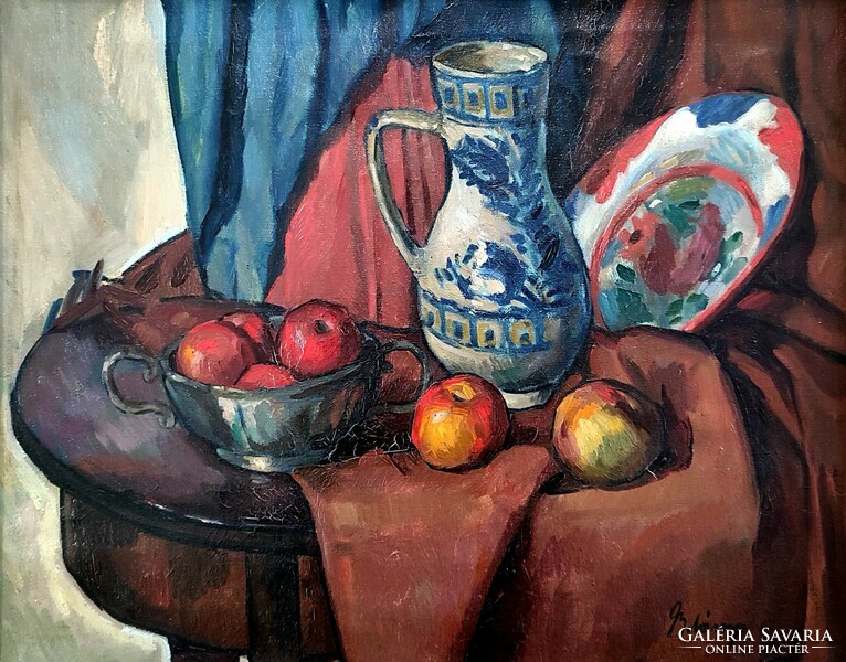 Belányi Viktor ( 1877 - 1955 ) Csendélet almákkal, 1910 körül