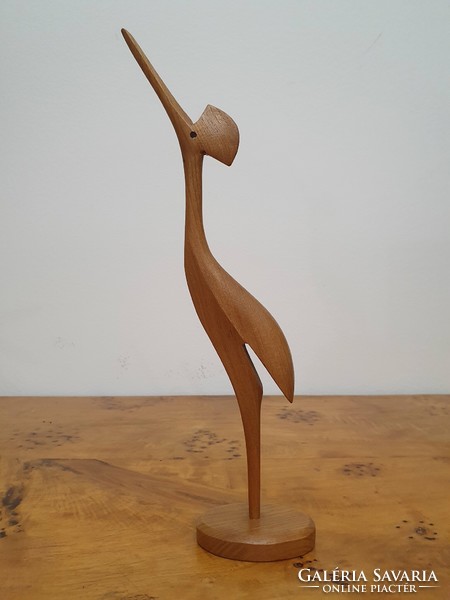 Wooden crane bird