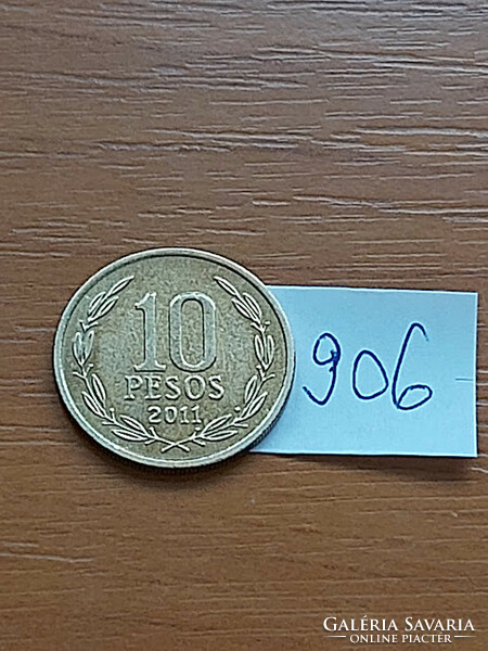 Chile 10 pesos 2011 nickel-brass bernardo o'higgins #906