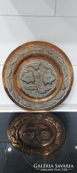 Red copper openwork wall bowl