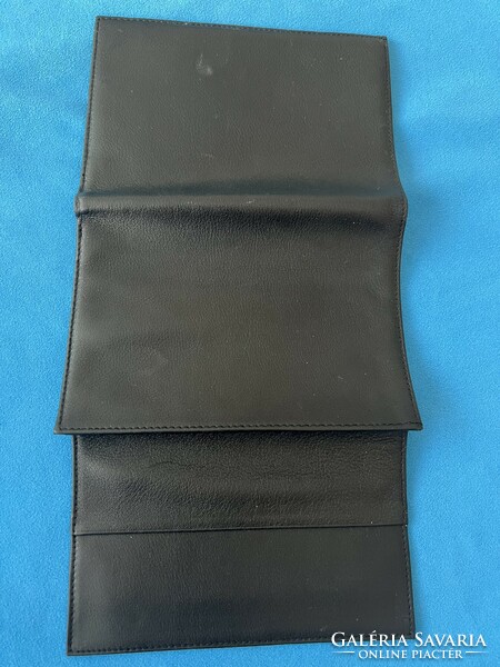 Black royal black leather gift bag for money, cards and documents