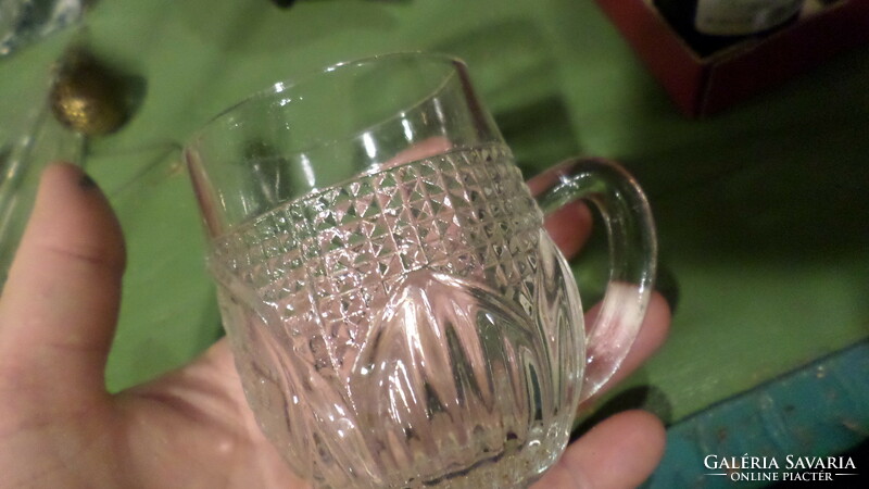 Retro, dwarf, kindergarten glass mug, in undamaged condition.