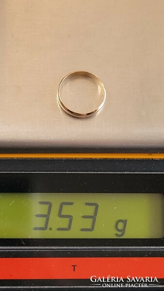 (2) 14 K arany jegygyűrű, karika gyűrű 3,53 g
