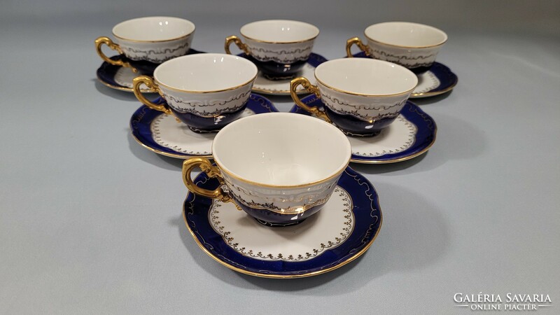 Zsolnay pompadour, set of 6 mocha and coffee cups