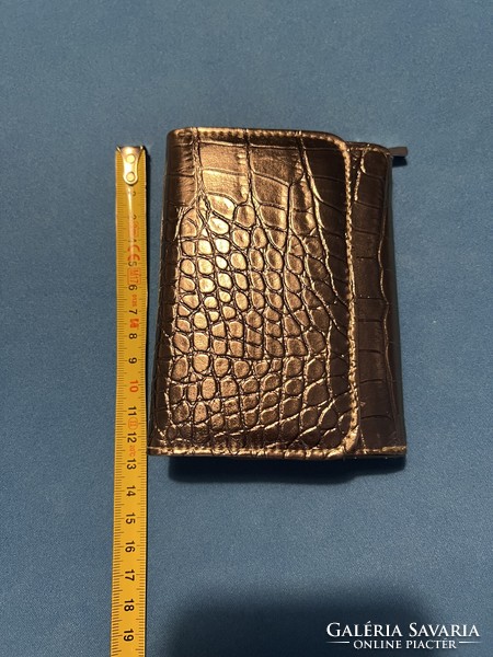 Women's bronze metallic brand new wallet in gift box and organza gift bag