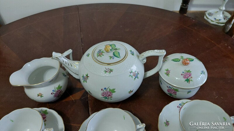 Herend 6-person tea set with Eton pattern, with large cups
