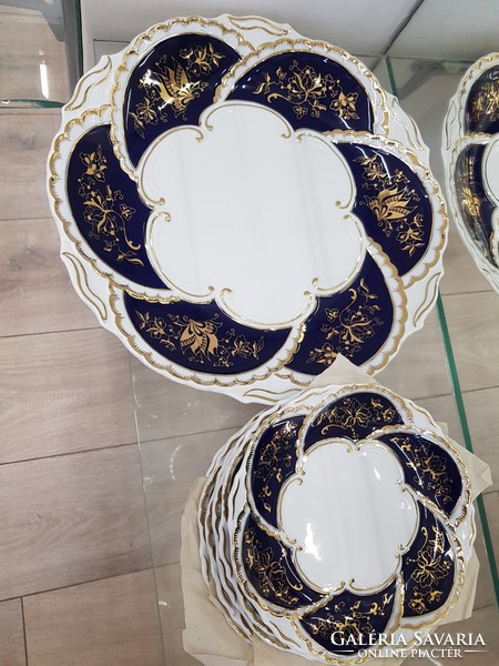 Zsolnay beautiful rare pattern cake set