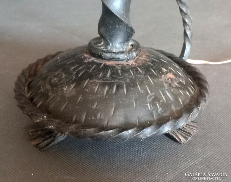 Brutalista  Art and craft kovácsoltvas asztali lámpa ALKUDHATÓ