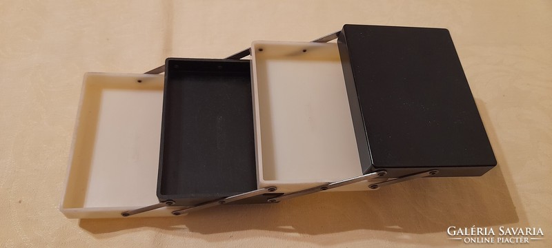 Cigarette storage box accordion vinyl retro 9x6.5x5.5cm