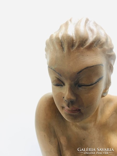 Art deco terracotta female nude statue, 1930's - 50499