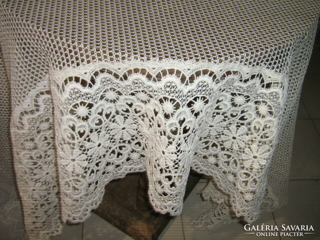 Beautiful vintage floral lace curtain