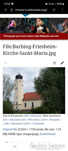 Német táj templomtoronnyal, 1920-as évek - Bajorország? - pasztell keretben, szignózott