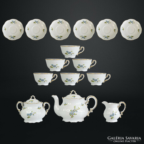 Zsolnay tea set with peach blossom pattern