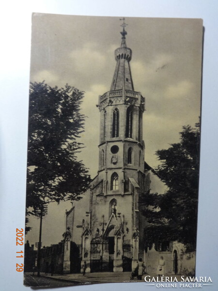 Régi képeslap: Sopron, Szent Mihály plébániatemplom (1956)