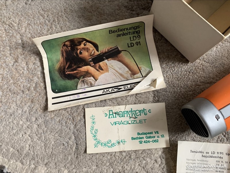 Retro NDK Aka hajszárító 1978-ból, sosem használt, dobozában papírjaival