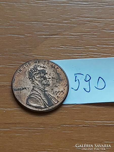 Usa 1 cent 1995 d, zinc copper plated, abraham lincoln 590