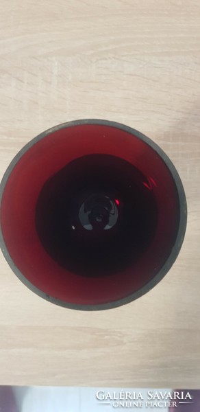 Biedermeier? Burgundy glass goblet