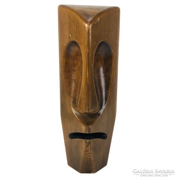 Vintage design faragott fa maszk , fej szobor - 51215