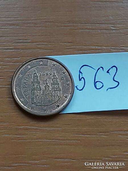 Spain 1 euro cent 1999 santiago de compostela, cathedral 563