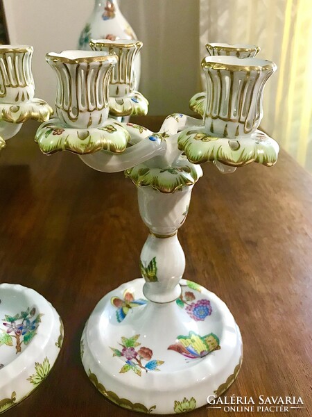 Pair of 4-branch candlesticks with Victoria pattern from Herend