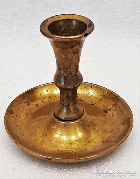 2 pcs. A very rare size antique copper / bronze candle holder