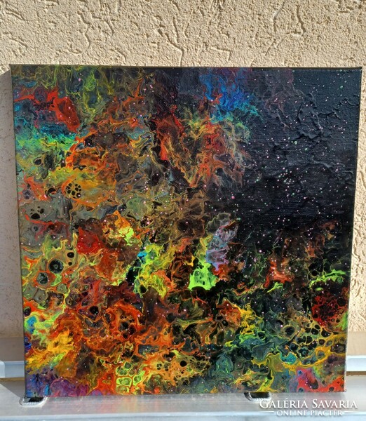 Unique, special, glow-in-the-dark abstract painting 