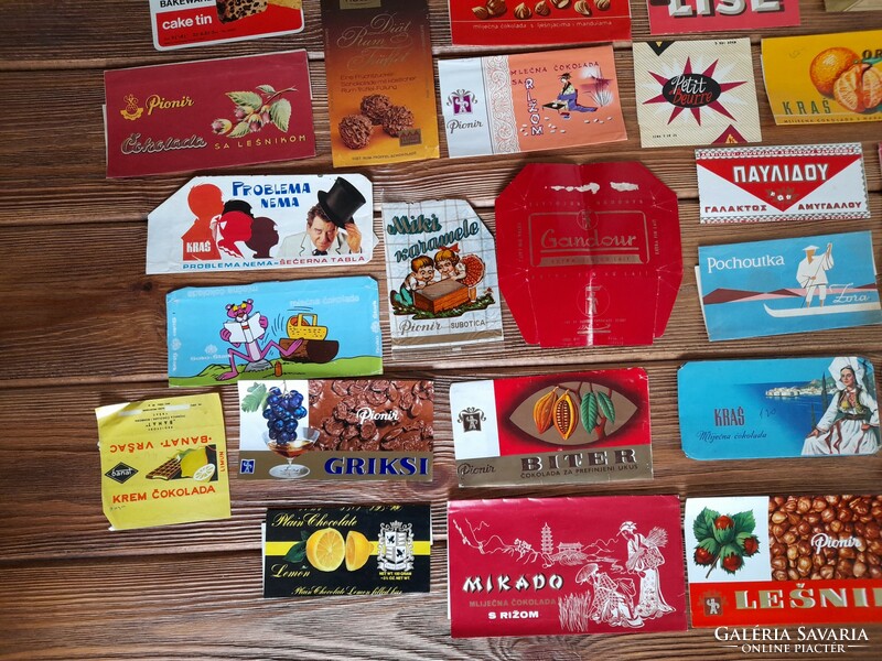 Retro chocolate paper, foreign, 60 pieces in one