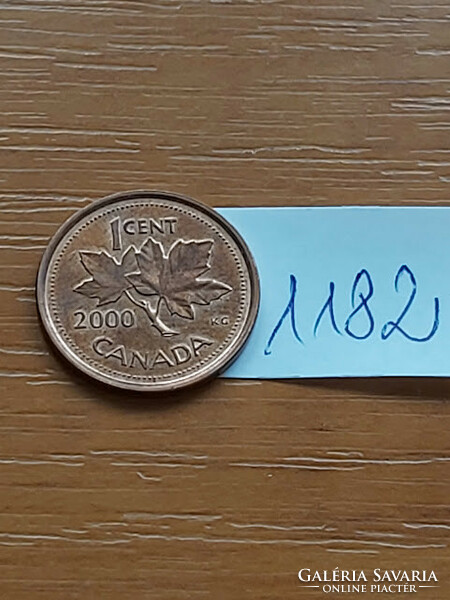 Canada 1 cent 2000 ii. Queen Elizabeth, zinc with copper coating 1182