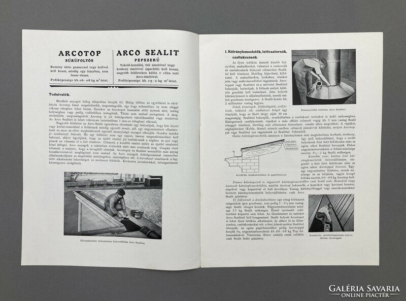 Arco sealit and Arcotop American insulating and protective material illustrated advertising brochure