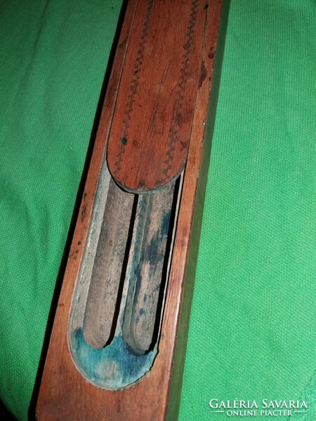 Antique two-seater wooden smaller pen holder with sliding lid 24x 6x 3 cm as shown in pictures
