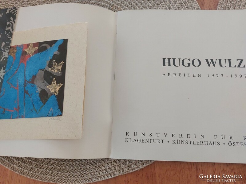 Hugo Wulz egyedi absztrakt litográfia, szignós, kísérőlevéllel, és prospektussal