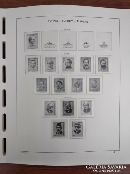 Schaubek -filated /hawidozott/, preprinted stamps Turkey, 1960-1983