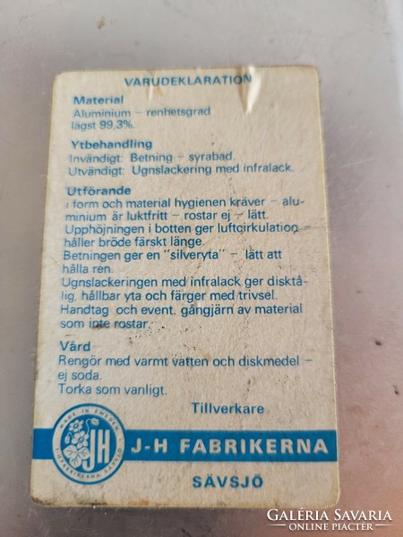 Vintage, Lars Lallerstedt, JH Fabrikerna-Sävsjö, svéd kétszintes alumínium kekszes-süteményes doboz
