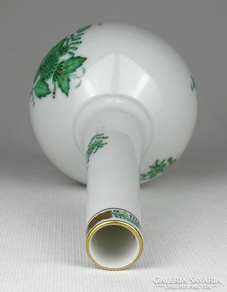 1Q680 Herend porcelain vase with green Appony pattern, 19 cm