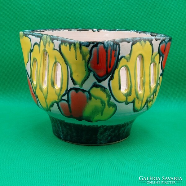 Ferenc Péter vintage colorful modern ceramic bowl