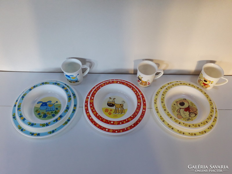 3 canpol babies plastic children's tableware together or separately
