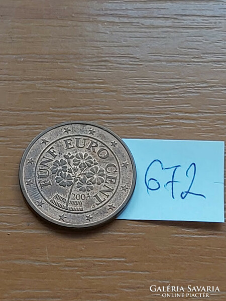 Austria 5 euro cent 2004 primrose 672