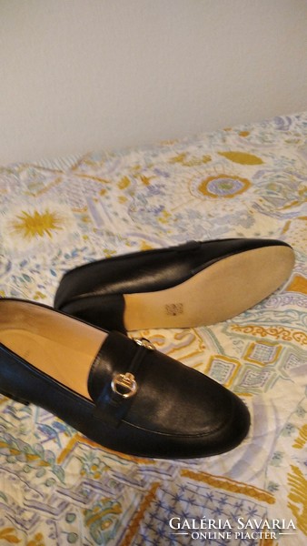 Dune (London) fekete, bőr, újszerű női cipő, kényelmes, a gyógy talpbetét kivehető, 41-es