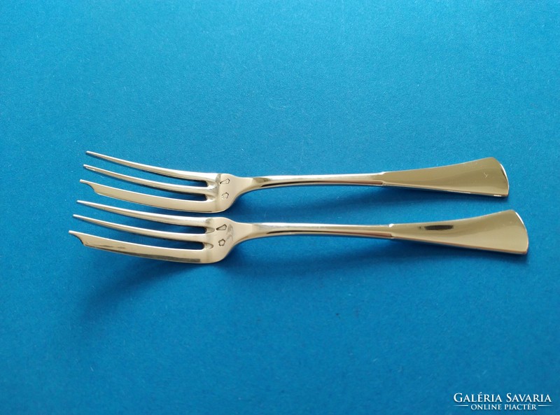 Silver pastry fork with cutting edge, 2 pcs English style