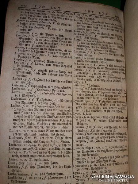 1780.﻿ antik Johann Leonhard Frisch-Jakob Mauvillon : Német-Francia gótbetűs szótár a képek szerint